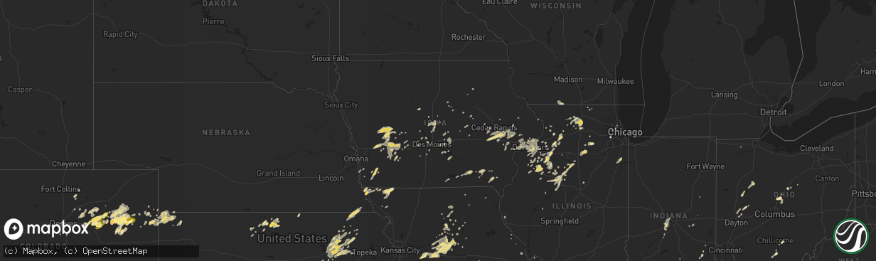 Hail map in Iowa on June 23, 2013