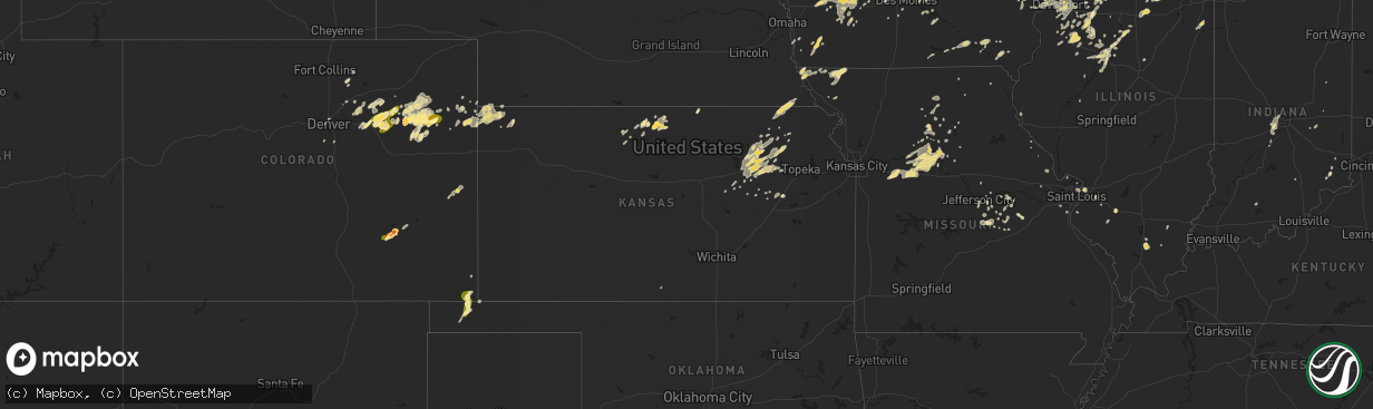 Hail map in Kansas on June 23, 2013