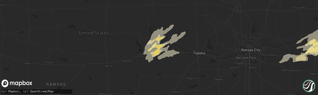 Hail map in Manhattan, KS on June 23, 2013