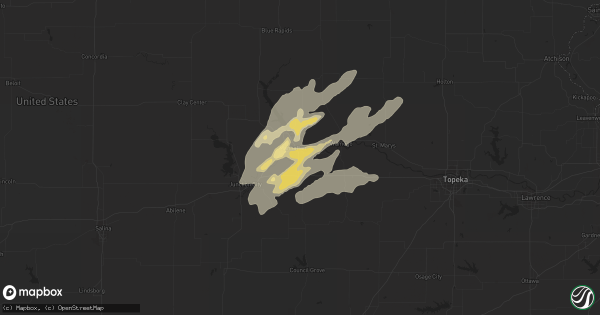 Hail map in Manhattan, KS on June 23, 2013