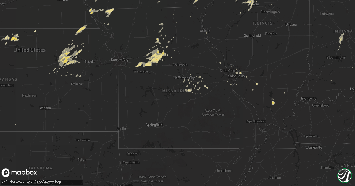 Hail map in Missouri on June 23, 2013