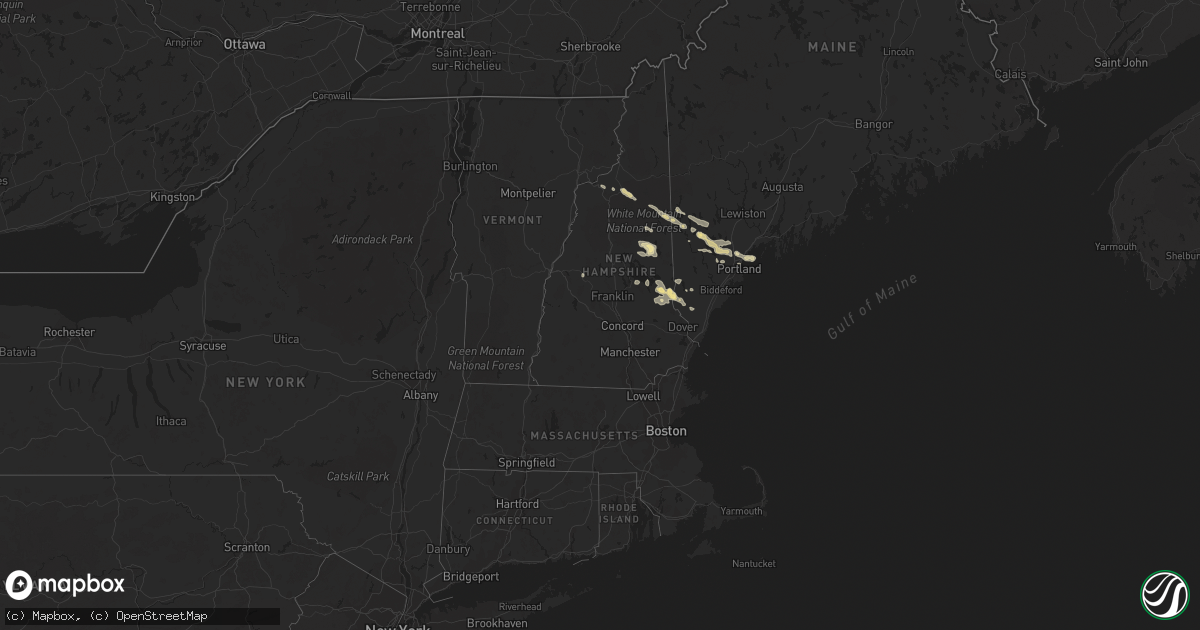 Hail map in New Hampshire on June 23, 2013