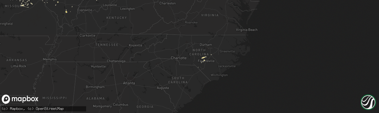 Hail map in North Carolina on June 23, 2013