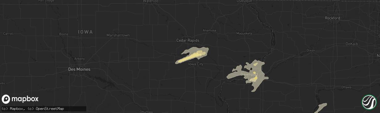 Hail map in North Liberty, IA on June 23, 2013