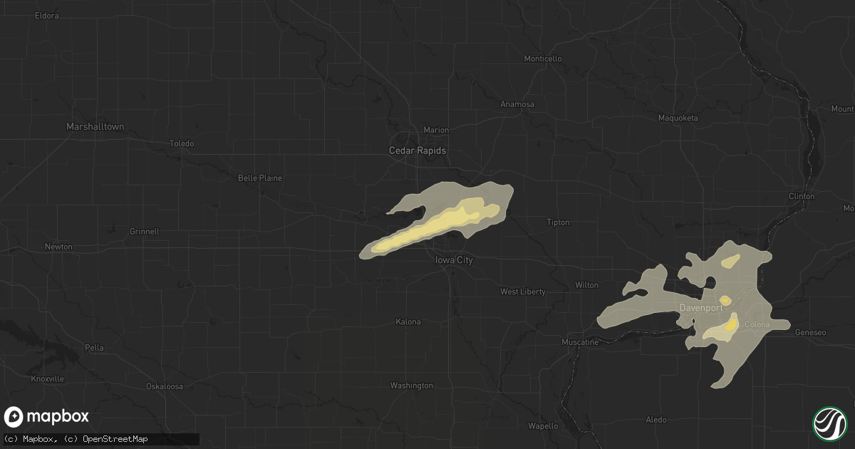 Hail map in North Liberty, IA on June 23, 2013