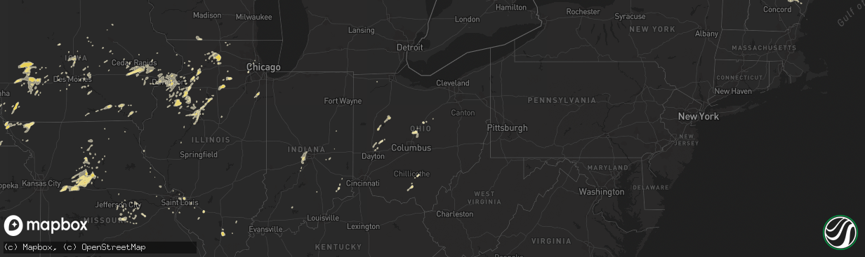 Hail map in Ohio on June 23, 2013