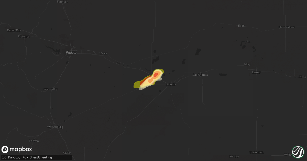 Hail map in Rocky Ford, CO on June 23, 2013
