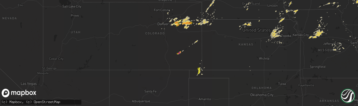 Hail map on June 23, 2013