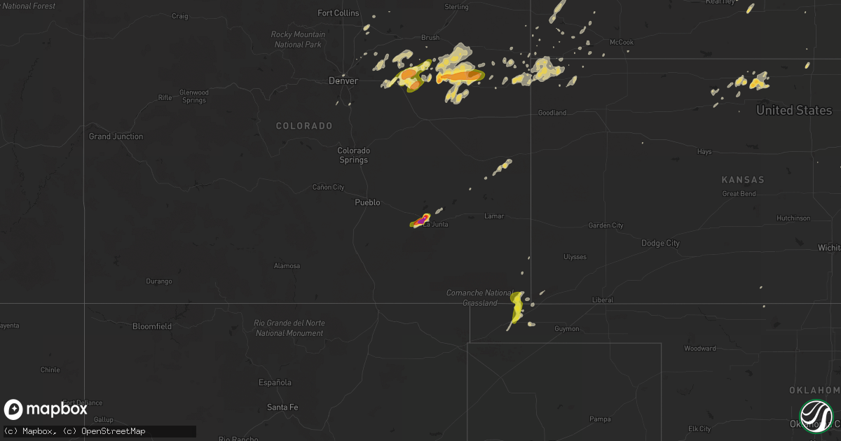 Hail map on June 23, 2013