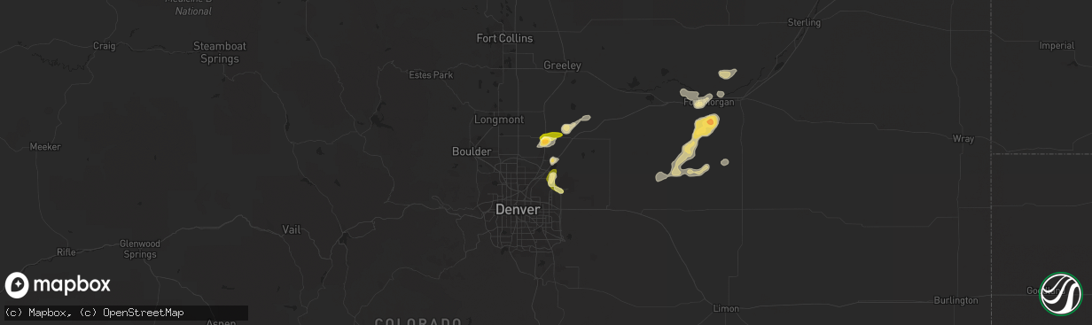 Hail map in Brighton, CO on June 23, 2014