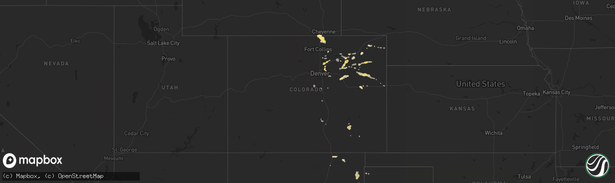 Hail map in Colorado on June 23, 2014