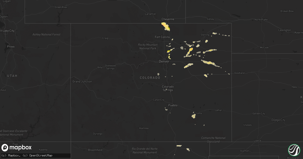 Hail map in Colorado on June 23, 2014
