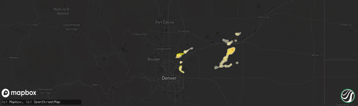 Hail map in Fort Lupton, CO on June 23, 2014