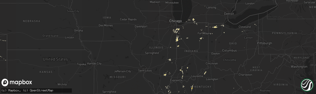 Hail map in Illinois on June 23, 2014