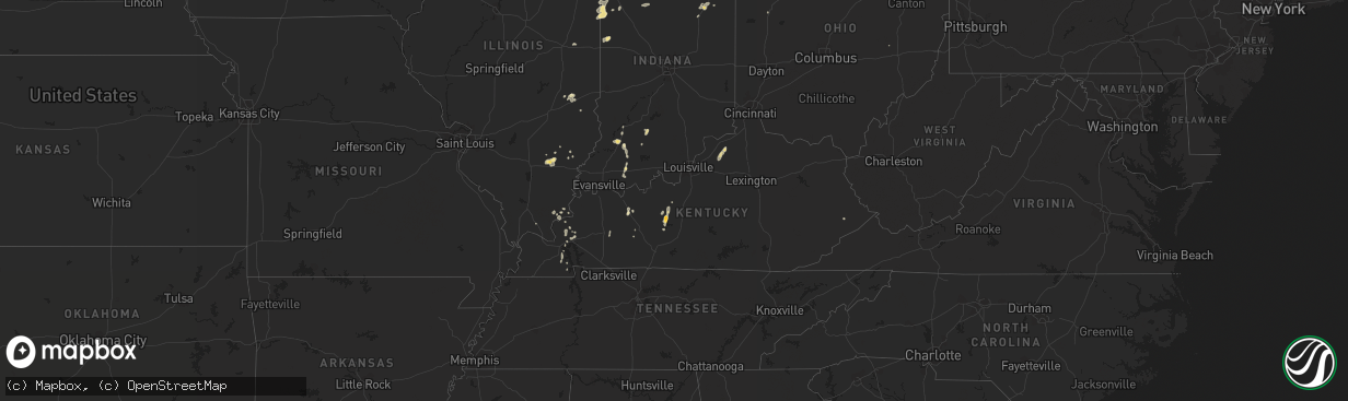 Hail map in Kentucky on June 23, 2014