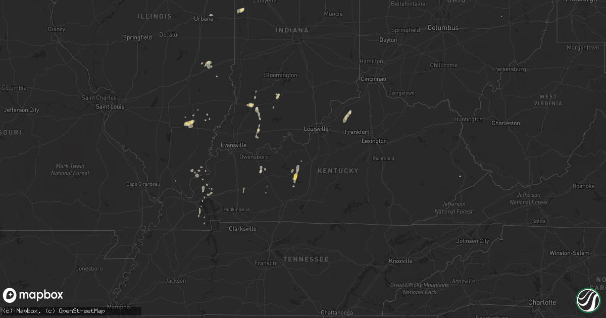 Hail map in Kentucky on June 23, 2014