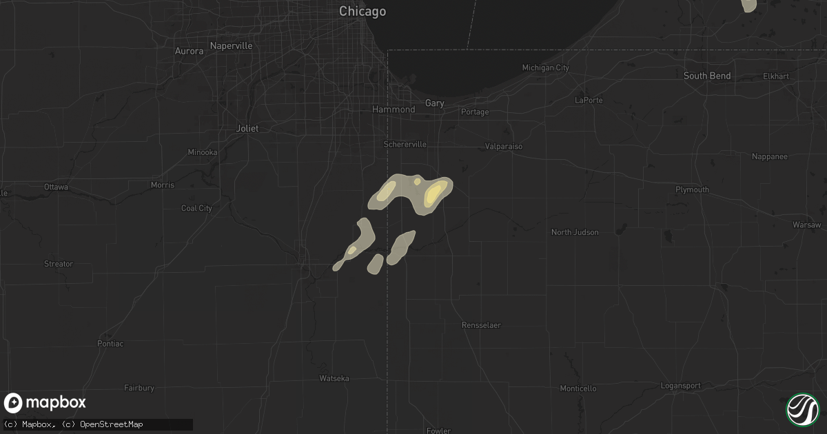 Hail map in Lowell, IN on June 23, 2014