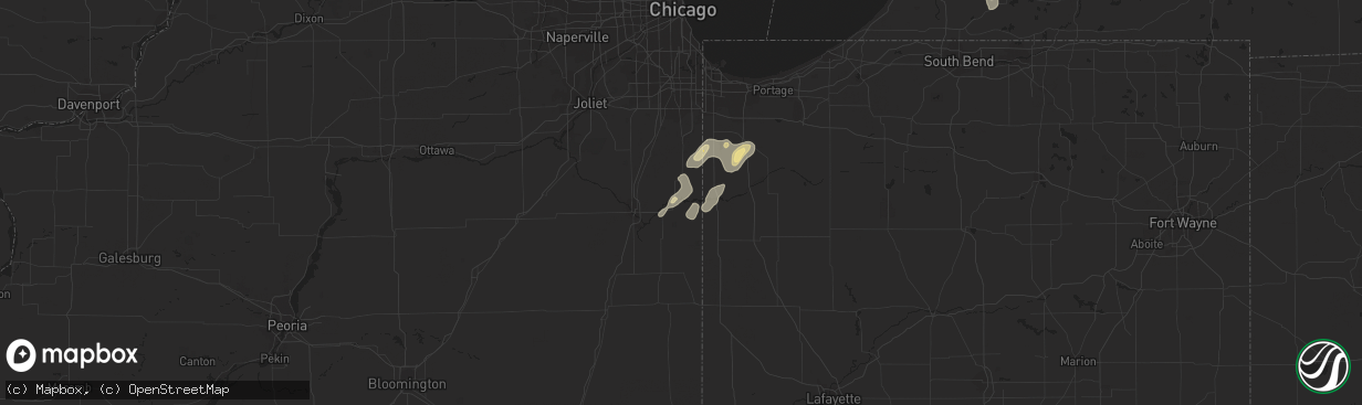 Hail map in Momence, IL on June 23, 2014