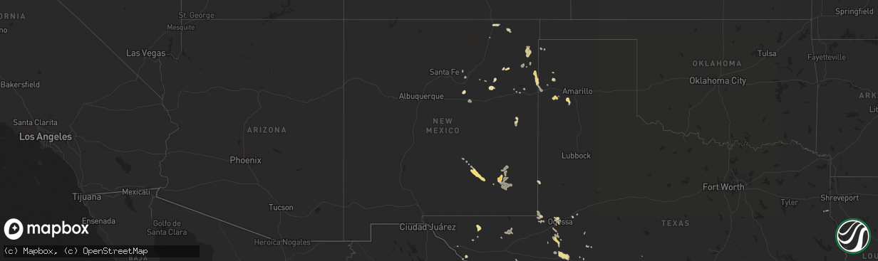 Hail map in New Mexico on June 23, 2014