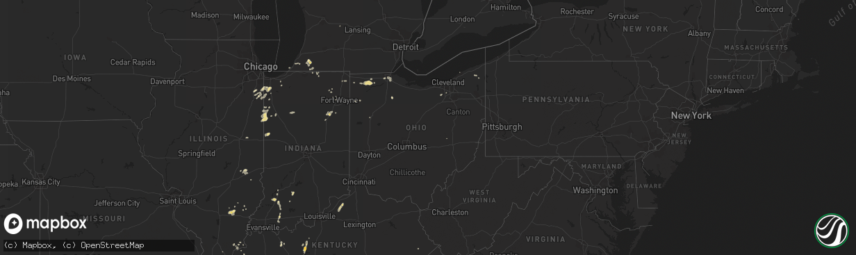 Hail map in Ohio on June 23, 2014