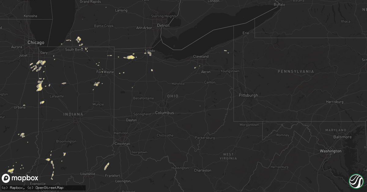 Hail map in Ohio on June 23, 2014