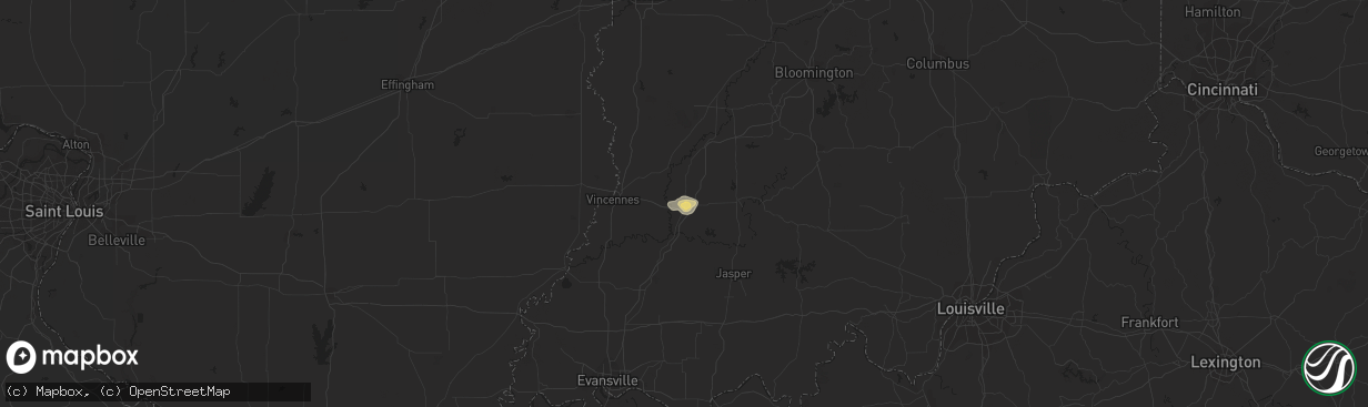 Hail map in Washington, IN on June 23, 2014