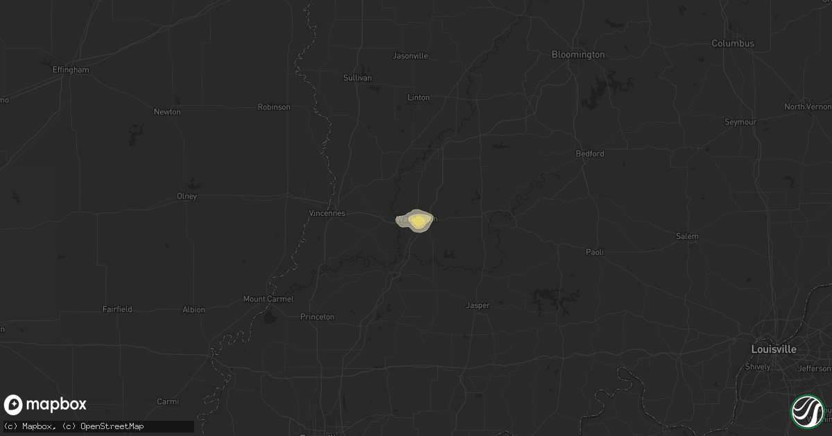 Hail map in Washington, IN on June 23, 2014