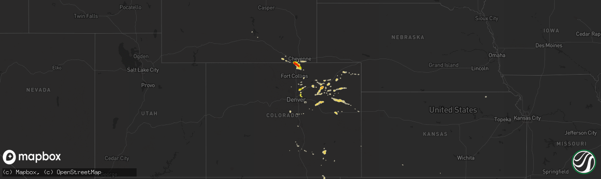 Hail map on June 23, 2014