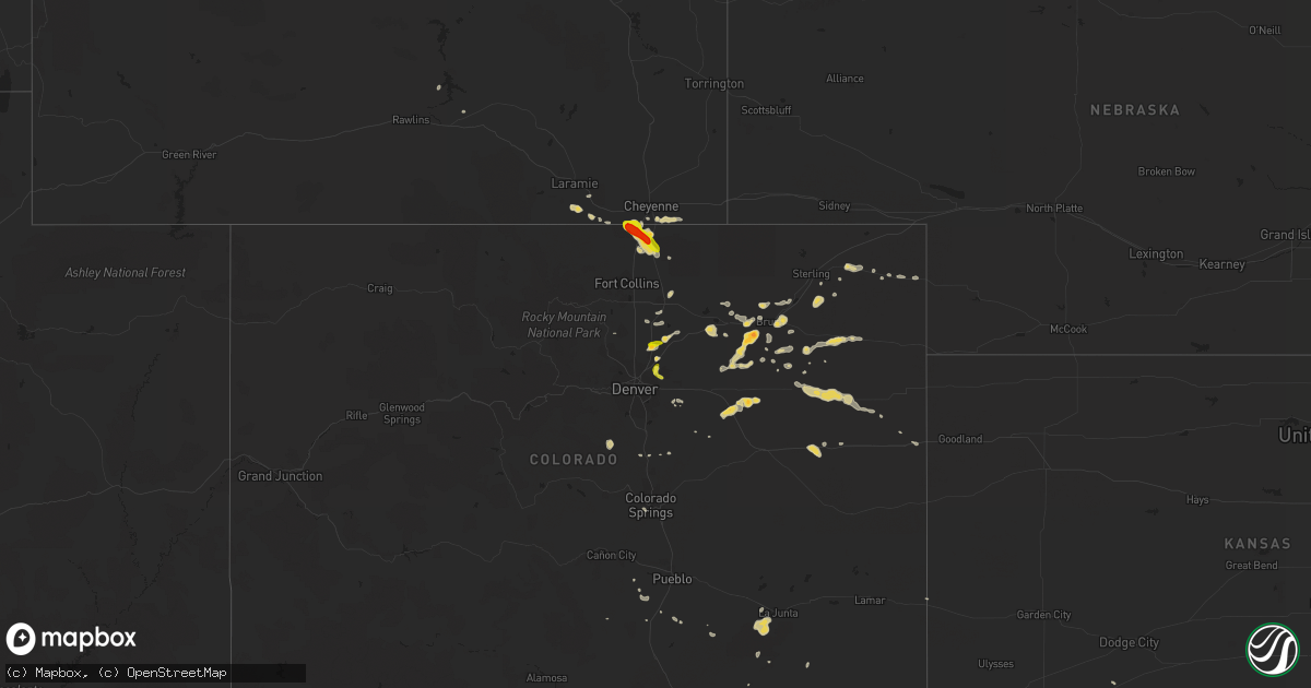 Hail map on June 23, 2014