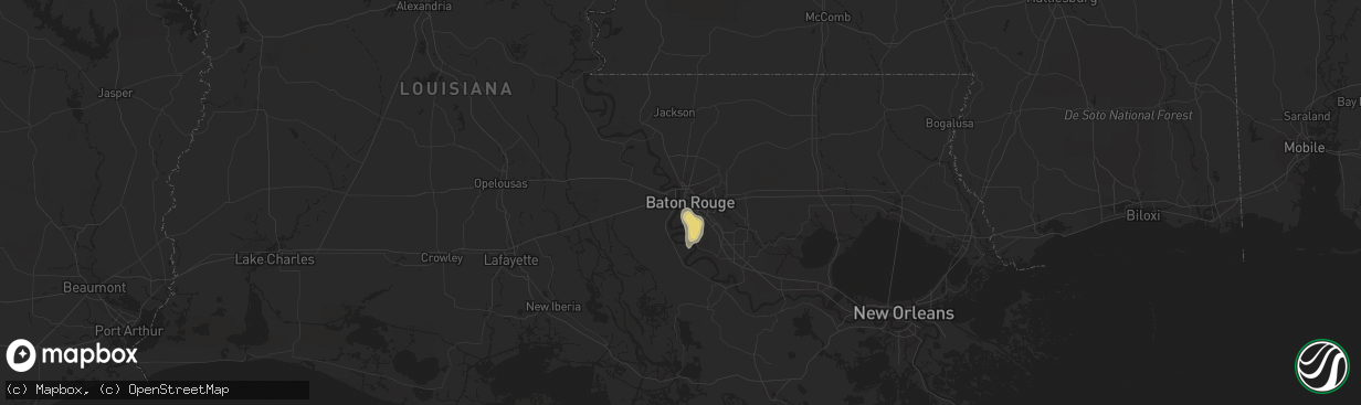 Hail map in Baton Rouge, LA on June 23, 2015