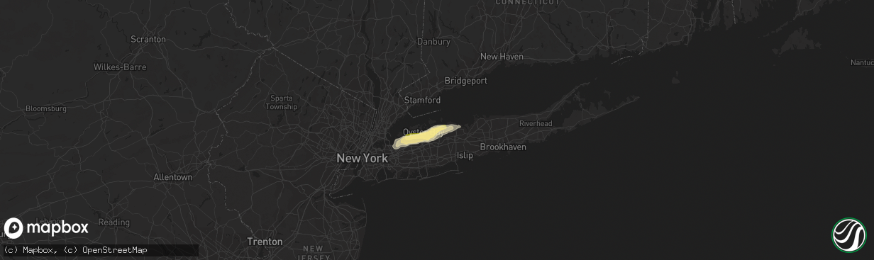 Hail map in Huntington, NY on June 23, 2015