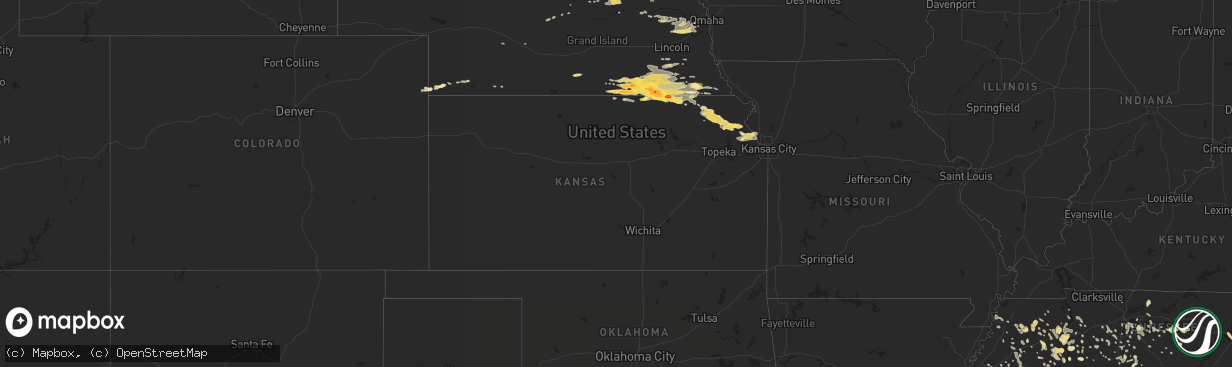 Hail map in Kansas on June 23, 2015