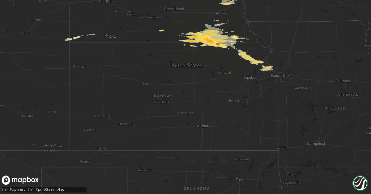 Hail map in Kansas on June 23, 2015