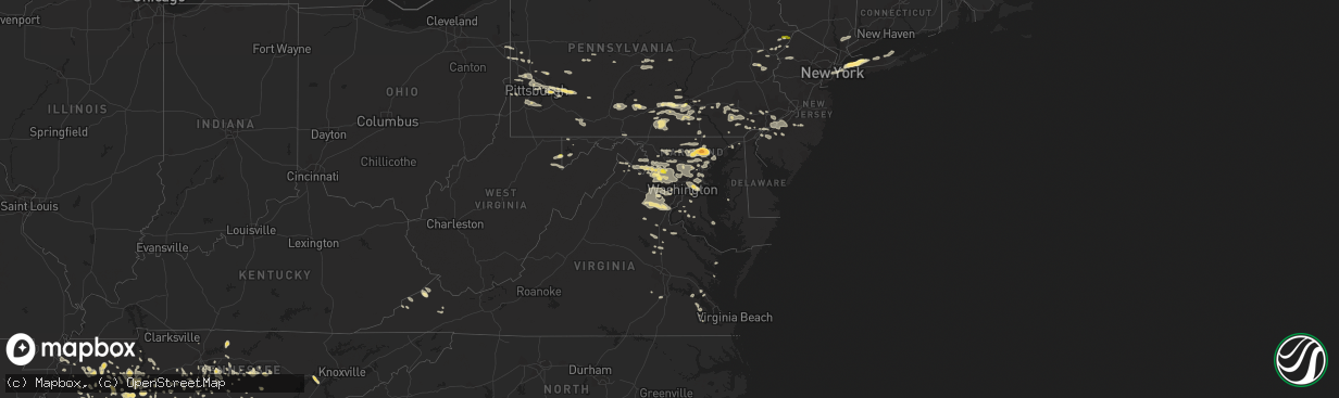 Hail map in Maryland on June 23, 2015