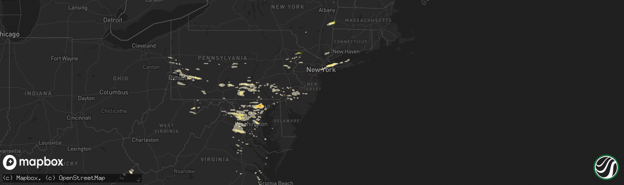 Hail map in New Jersey on June 23, 2015