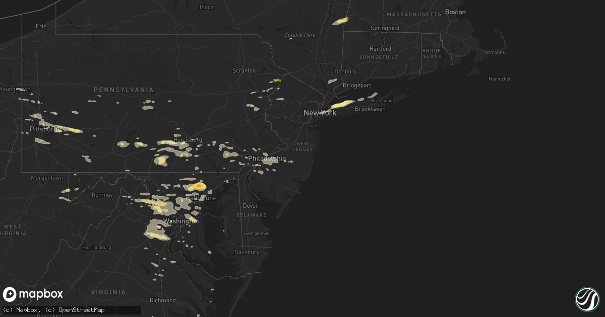 Hail map in New Jersey on June 23, 2015