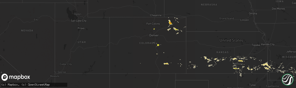 Hail map in Colorado on June 23, 2016