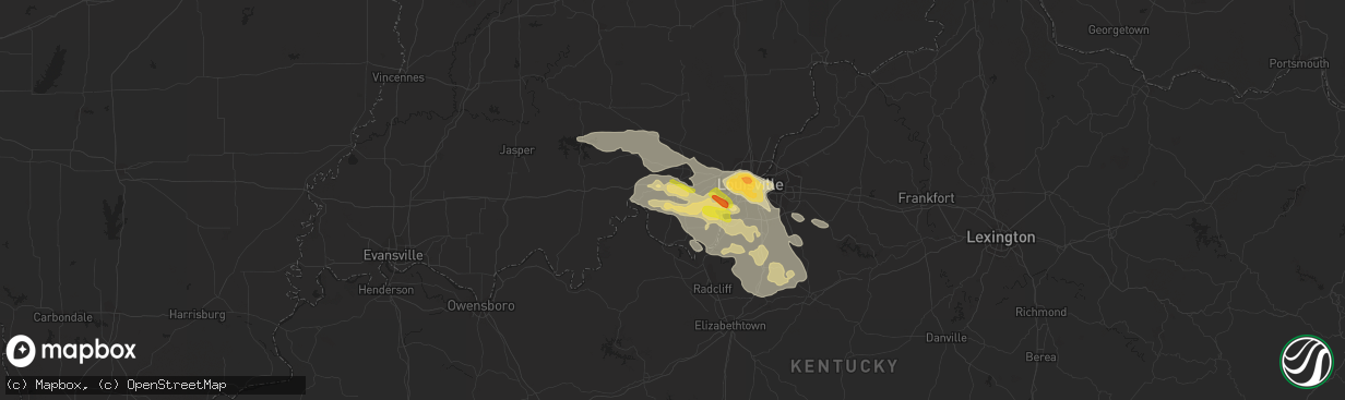 Hail map in Corydon, IN on June 23, 2016