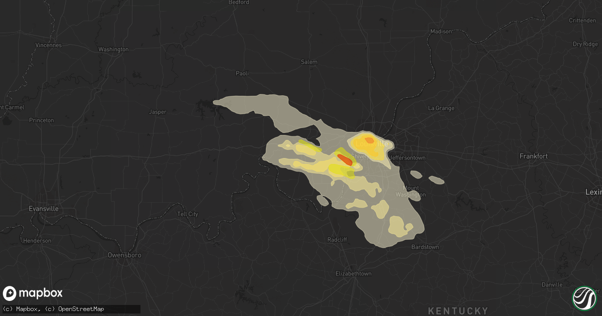 Hail map in Corydon, IN on June 23, 2016