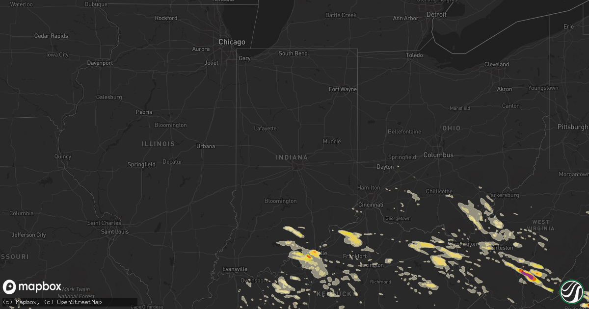 Hail map in Indiana on June 23, 2016