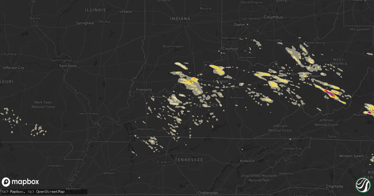 Hail map in Kentucky on June 23, 2016