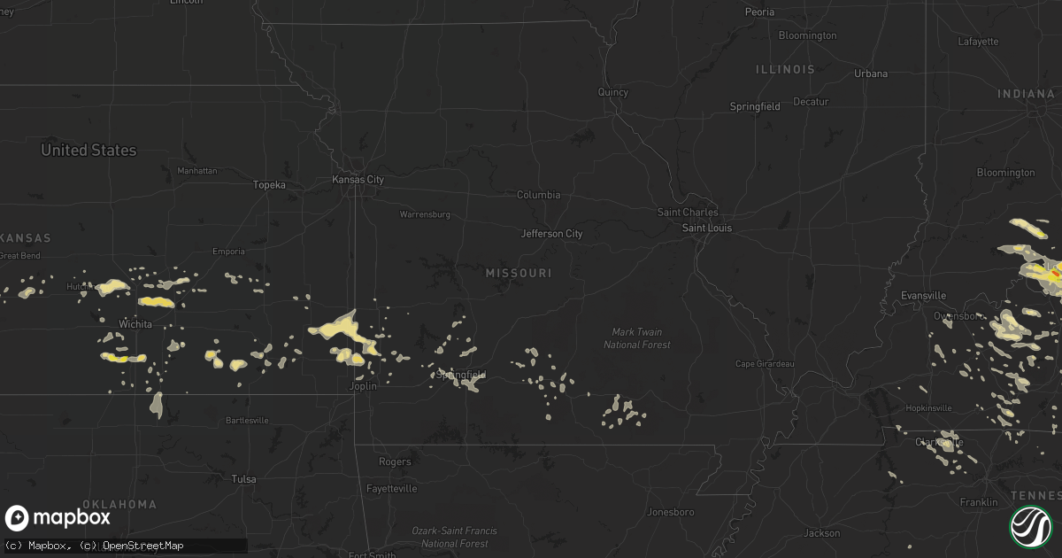 Hail map in Missouri on June 23, 2016