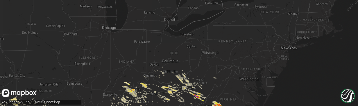 Hail map in Ohio on June 23, 2016