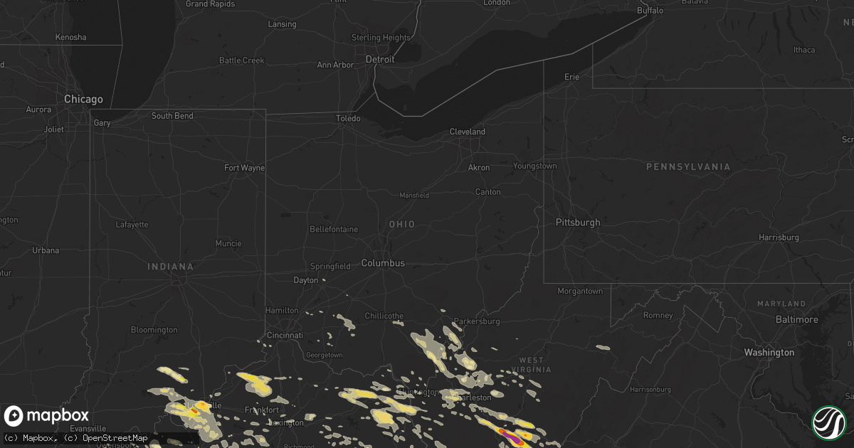 Hail map in Ohio on June 23, 2016