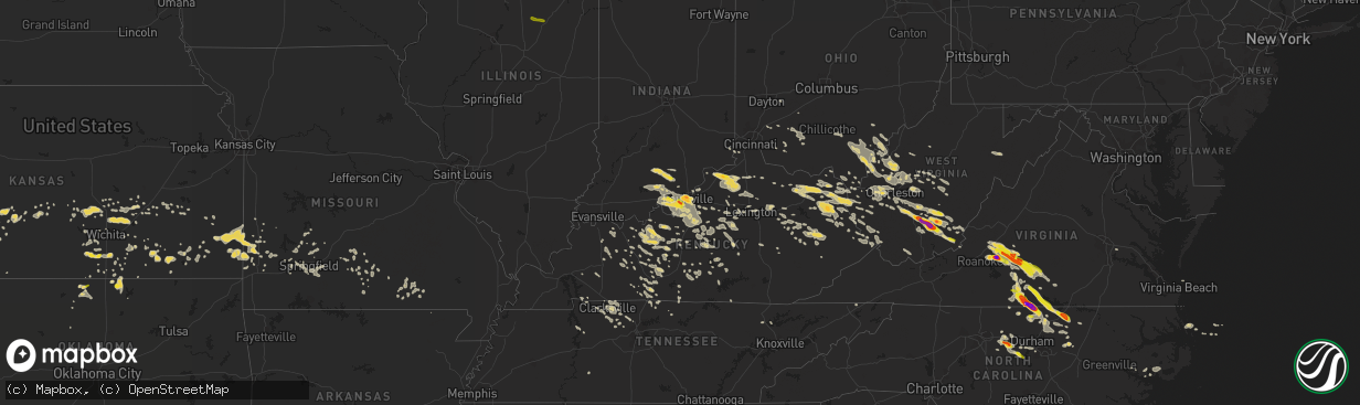 Hail map on June 23, 2016