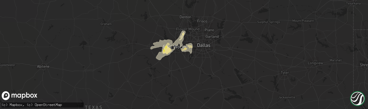 Hail map in Arlington, TX on June 23, 2017