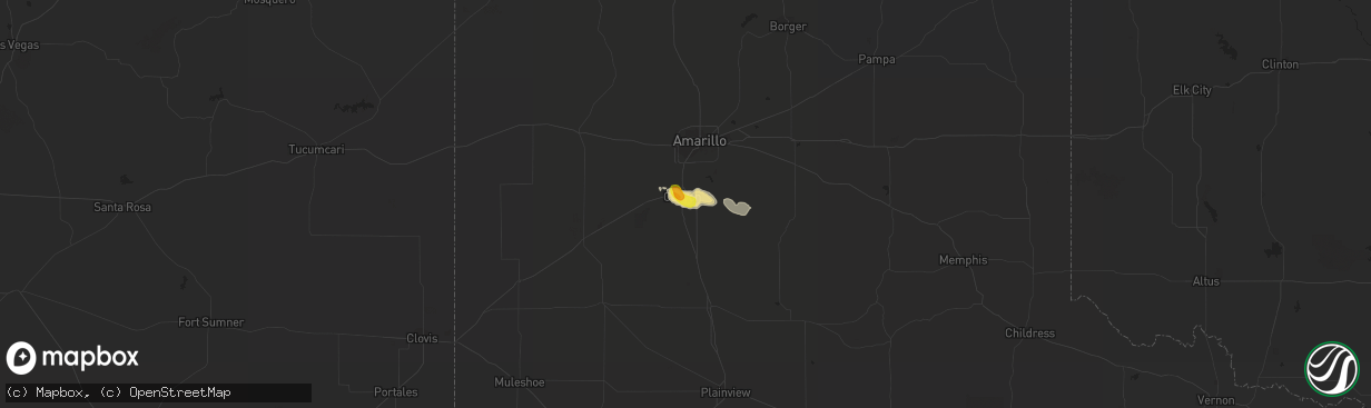 Hail map in Canyon, TX on June 23, 2017