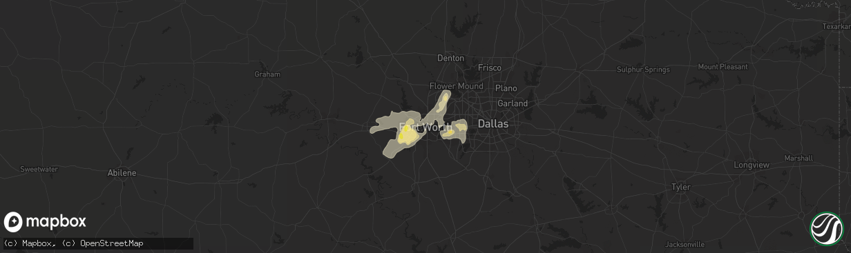 Hail map in Fort Worth, TX on June 23, 2017