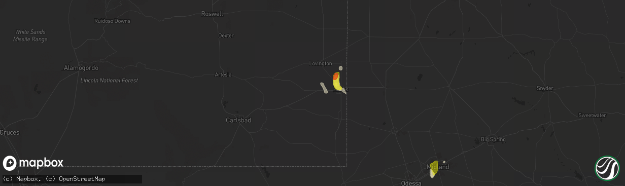 Hail map in Hobbs, NM on June 23, 2017