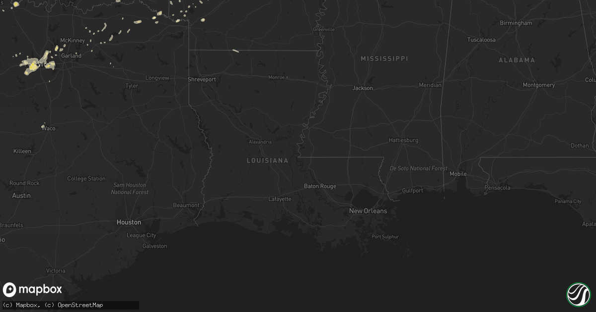 Hail map in Louisiana on June 23, 2017